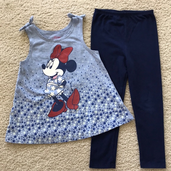 Disney Other - Disney Girls Minnie Mouse Tank & Leggings Set